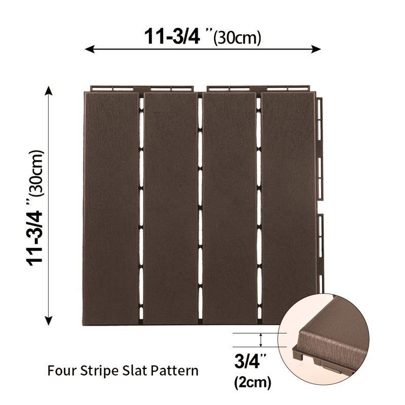 domi outdoor living 12" x 12" Composite Interlocking Deck Tile